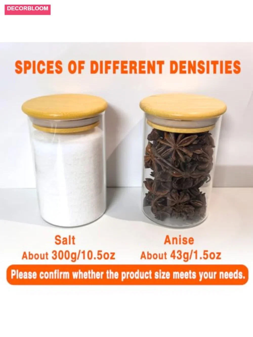 12 Pcs Glass Spice Jars with Bamboo Airtight Lids and Labels